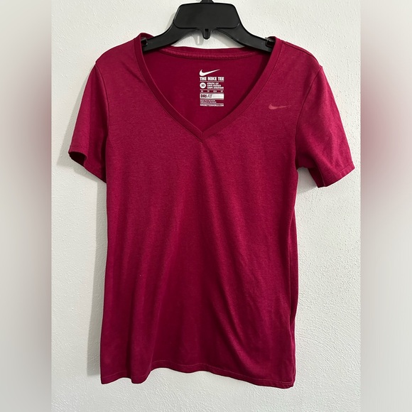 Nike active short‎ sleeve workout top V-neck pink womens size XS - Picture 1 of 3